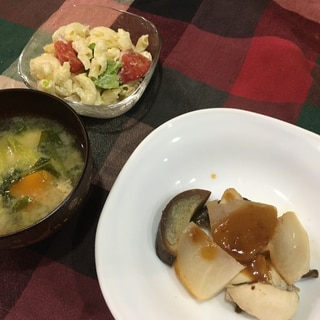 鶏蒸し味噌がけ